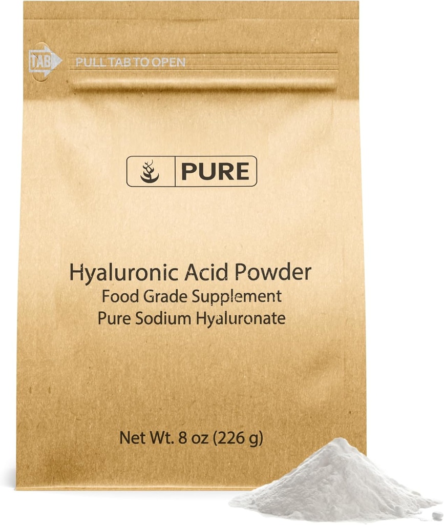 INGREDIENTE ORIGINALE PURE Acid hialuronic (8 oz) Solubil de apă, Pulbere fină