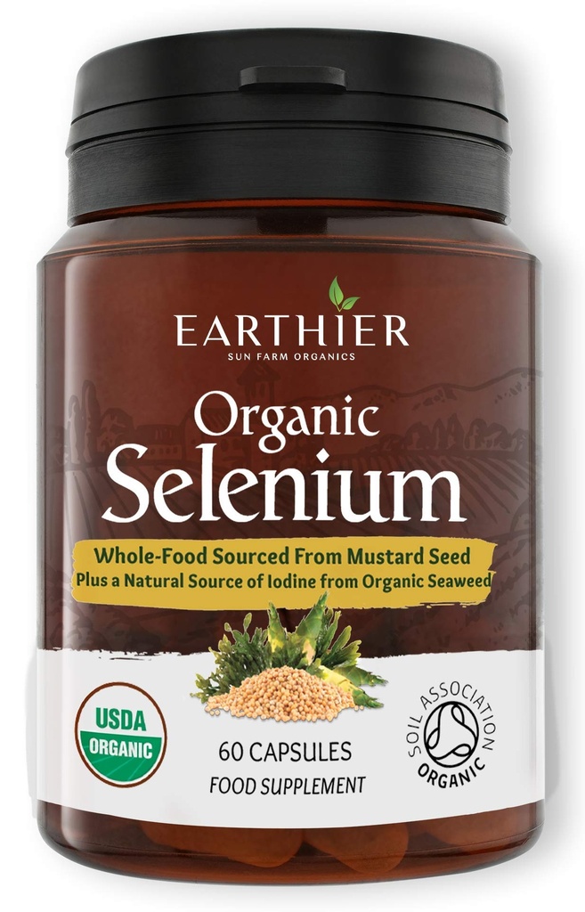 Seleniu organic 200 mcg cu iod și dioxid de siliciu Toate de produse alimentare ecologice certificate - două luni de aprovizionare
