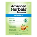 din The Makers of Dramamine, Advanced Herbals, Ginger Chews, Greaţă Relief Soft Chews Lemon-Honey-Ginger, 40 Count