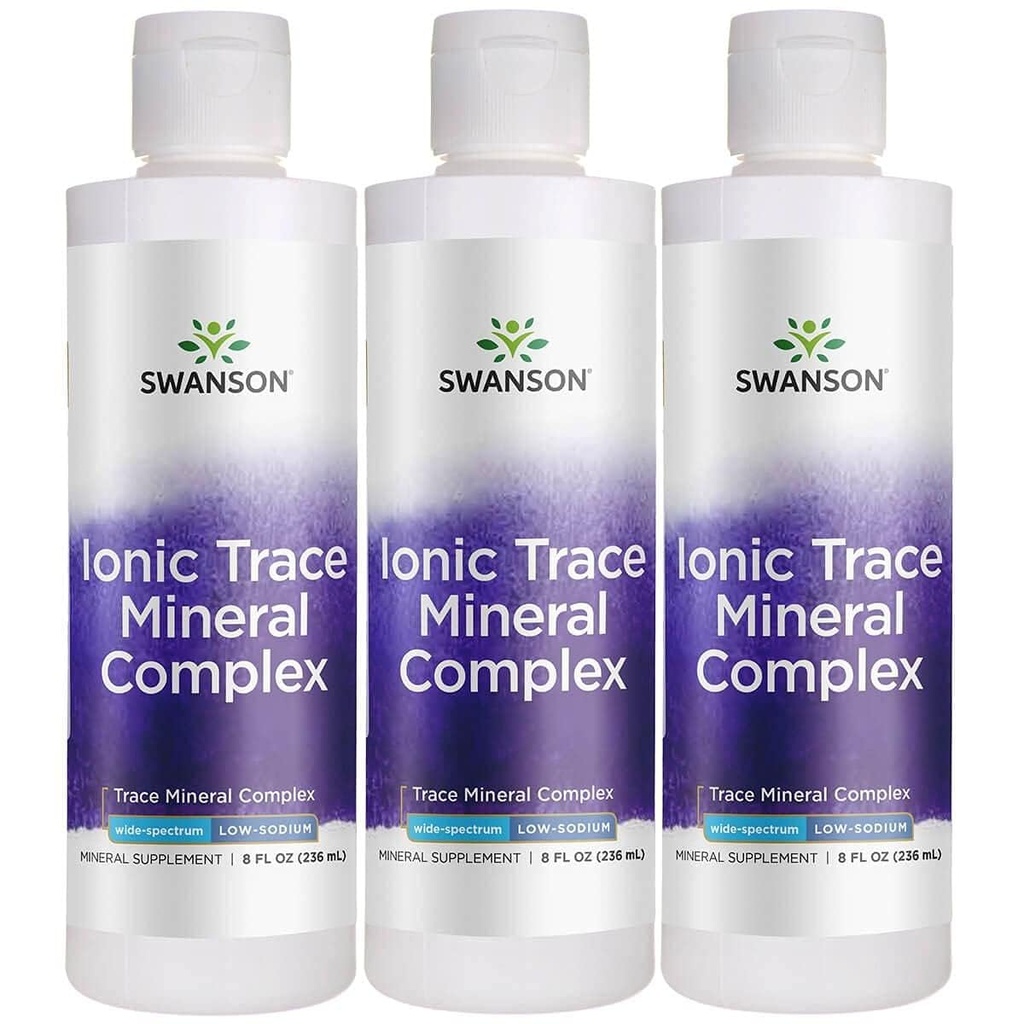 Swanson Concentrace Urme picături minerale 8oz-Complete Complex mineral pentru energie, hidratare, și electrolit echilibru peste 72 minerale ionice de înaltă absorbție, cum ar fi magneziu, potasiu, calciu (3 ambalaj)