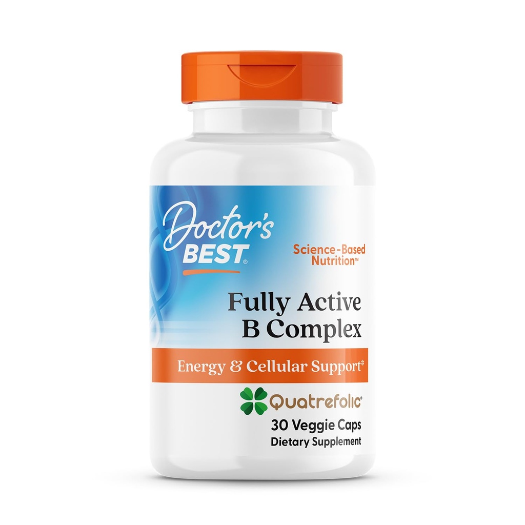 Medici Cel mai bun complet activ B Complex, Energie & Suport Cellular, Non-GMO, Gluten Free, Soy Free, Vegan 30 Veggie Caps