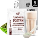 Organic Vegan Praf de proteine Pachet - Proteina pe bază de plante, gluten-free, non OMG-uri, 20g proteine per servire, mare pentru Smoothies & Shakes (Vanilla, pachet de 8)