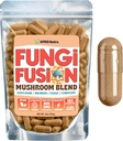 XPRS Nutra Fungi Fusion Capsulele de amestec de ciuperci - 180 Conte (90 zile de aprovizionare) Blend Premium of Lion's Mane, Reishi, Chaga, Cordyceps Capsule pentru a sprijini Claritatea mentală, cogniție, energie și imunitate