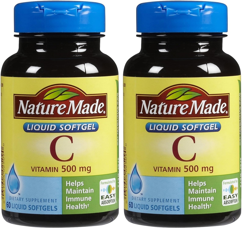 Natural Made Vitamina C 500 Mg Softgels, 60-Numar - Pachet de 2