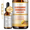 Glucosamină Chondroitin MSM picături lichide FSA-HSA - Supliment comun de sprijin pentru mobilitate, flexibilitate și oase Chondroitin supliment sulfat Turmeric, Querbetin, Bromelain, MSM ulei 2 FL.OZ