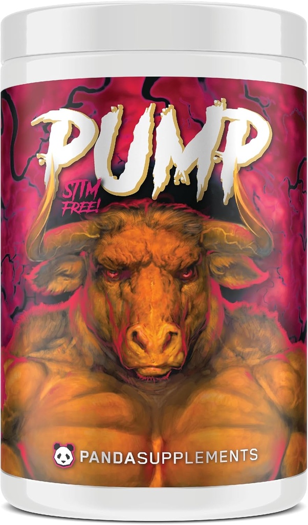 Underground Bio Labs Panda Supps Pump: Stimulant-Free Pre-Workout, No-Clump Formula w/10G L-Citrulline Malate, Alpha GPC, Lions Mane,CognatiQ™, AmentoPump™ 40 Scoops (Sweet Black Cherry)