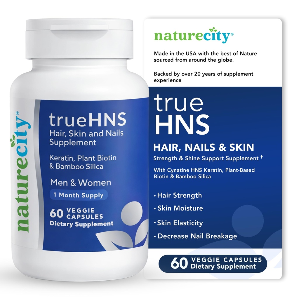 NatureCity Adevarat-HNS unghii de par si piele Cynatine Keratina si plante pe baza de vitamina Biotin Supliment 