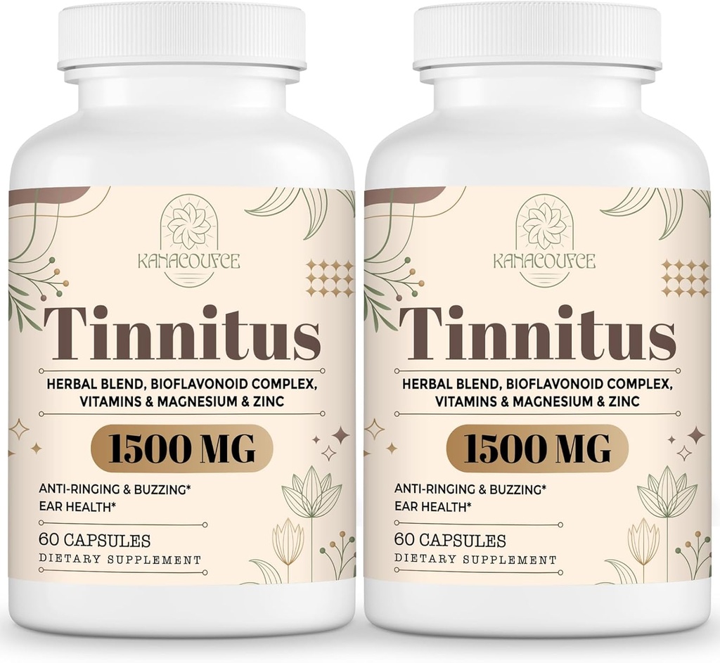 1500MG Tinnitus for Ringing Ears, Tinnitus Supplemen, 120 Capsules
