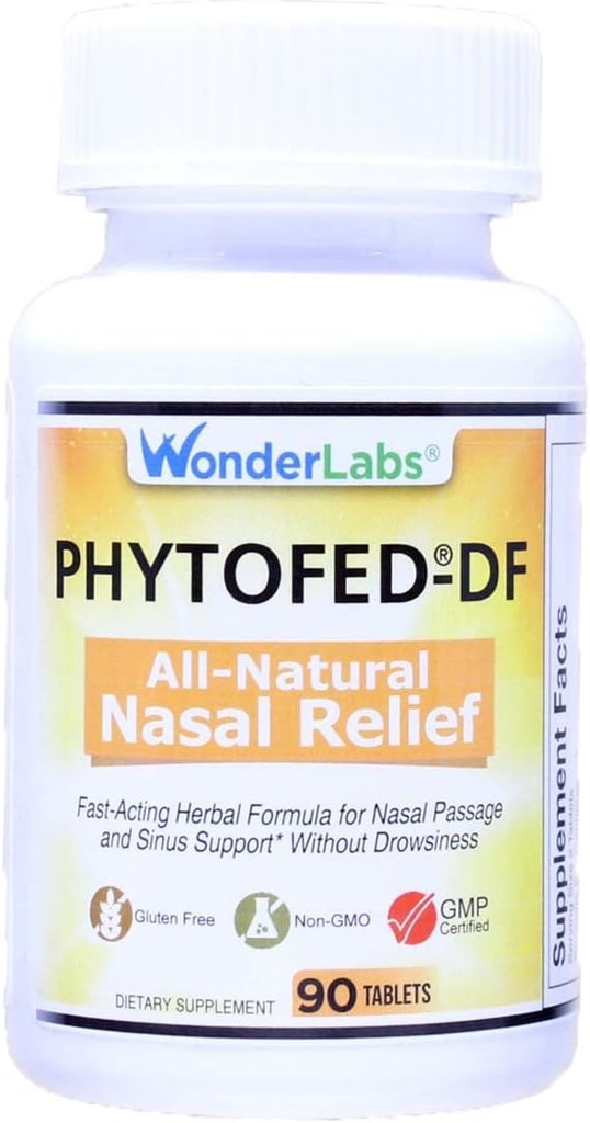 Wonder Laboratories Fitofed-DF Toate-naturale de relief nazal și decongestionant, 90 comprimate