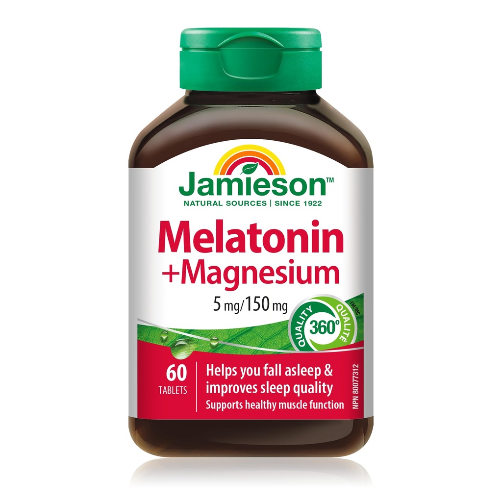 Jamieson Melatonin cu magneziu 5mg/150mg, 60 comprimate