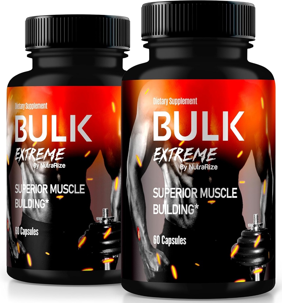 (2 ambalaj) Bulk Extreme Superior musculare Clădire avansat Formula, vrac Extreme pentru masa musculara Lean pentru bărbați, Toate muschii naturale constructor, Pastile masculine pentru performanță fizică, Recenzii (120 capsule)