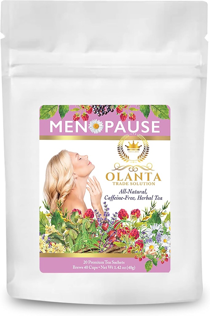 Menopauza Ceai - Menopauza Suplimente de ajutorare, Menopauza Produse de răcire, Menopauza Suplimente pentru femei, Ceai de plante pentru Menopauza Simptome - 20 Sachete de ceai Premium