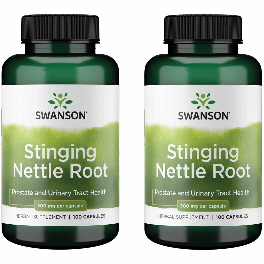 Swanson Stinging Nettle Root (Urtica Dioica) - Supliment vegetal - (100 capsule, 500 mg) (2 ambalaj)