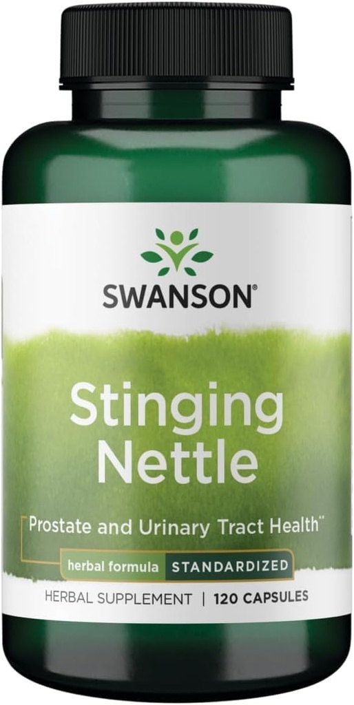 Swanson Stinging Nettles - Herbal Supplement Prostate Health & Urinal Tract Support - Formula naturală de susținere a sănătății respiratorii și a echilibrului lichid - (120 capsule)