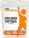 BulkSupplements.com Colagen Peptides pulbere - praf de colagen bovină, supliment de colagen pudrat - Hydrolyzed & Gluten Free, 11g per Serving, 100g (3.5 oz) (Pachet de 1)