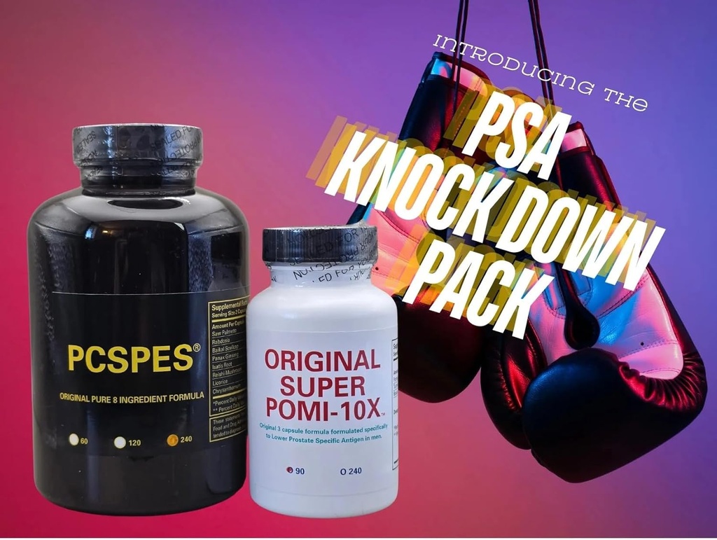 Super POMI 10X Suplimente de sănătate prostate pentru bărbați - Suporturi Nivele PSA sănătoase, Control mai bun al vezicii urinare și Urinare pe timp de noapte - non-GMO, Soy-Free 330 Conte
