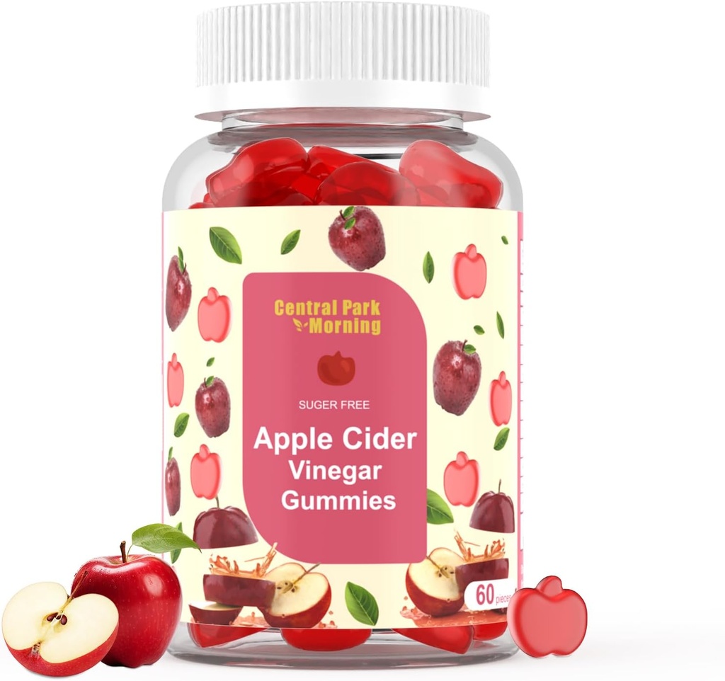 Apple Cider Otegar Gumries 1000mg,ACV Supliment pentru Detox & Cleanse,Suger gratuit și non-GMO - 60 Gummies