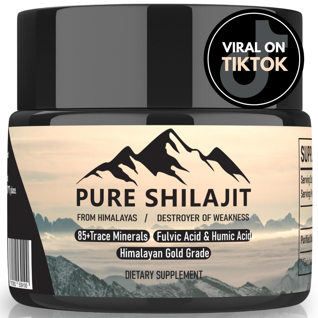 Himalayan Resin pentru barbati si femei, Supliment organic natural cu 85+ Trace Minerale + Acid humic, potenta ridicata furniza energie, Putere & Imunitate (30g Nou)