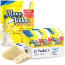 Nana Flakes 100% Pure Banana Flakes Alimente Medicale Pulbere - Scăderea grăsimii Intake & Remedii naturale pentru diaree și arsuri cardiace - Marea sursă de proteine și fibre (25 Pachete cu un singur serviciu)
