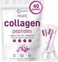 Micro Ingrediente Multi Colagen Peptide pulbere, 40 Stick Packs 