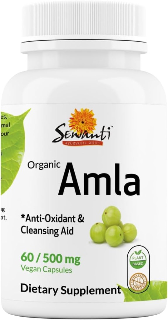 Sewanti Organic Amla Supliment alimentar Antioxidant natural, Vitamina C Boost 60 Vegan High Potenta Extract capsule, 500mg
