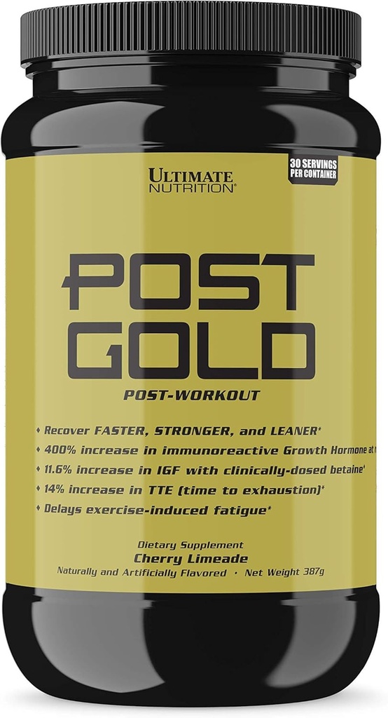 Ultimate Nutrition Post Gold Post-Workout Powder, Muscle Recovery Drink with BCAA, Beta Alanine, Betaine, GABA, Glutamina, 1.07 Lire, Cherry Limeade
