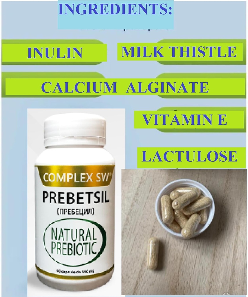 PREBIOTICS, Suport Digestion & Gut Health, Hrăneşte Bacteria Probiotică bună, Boosts Gut Immune Function, Vegan & Non-GMO Complex de sănătate Gut pentru bărbaţi, femei şi copii, 60 Capsule