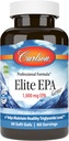 Carlson - Elite EPA Gems, 1000 mg EPA ulei de pește, Wild-Caught, Norvegian ulei de pește, Sustainable Soursed, Ajuta la menținerea nivelului sănătos de trigliceride, 60 Softgels