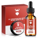 Kit de crestere barbă - 2X Biotina concentrație pentru bărbați, ingrediente naturale cu ulei de argan, ulei de jojoba și vitamina (Vanilla)