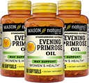 MASON NATURAL Evening Primrose Oil Softgels, 3 Luna de aprovizionare, poate sprijini femei Vindecare, 3 Pachet (1 lună pe flacon)