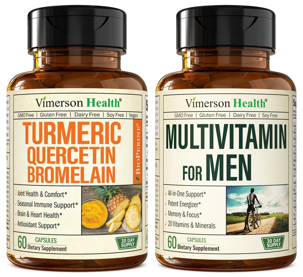 Quercetină cu Bromelain & Curcumin & Turmeric Multivitamine complete pentru bărbaţi