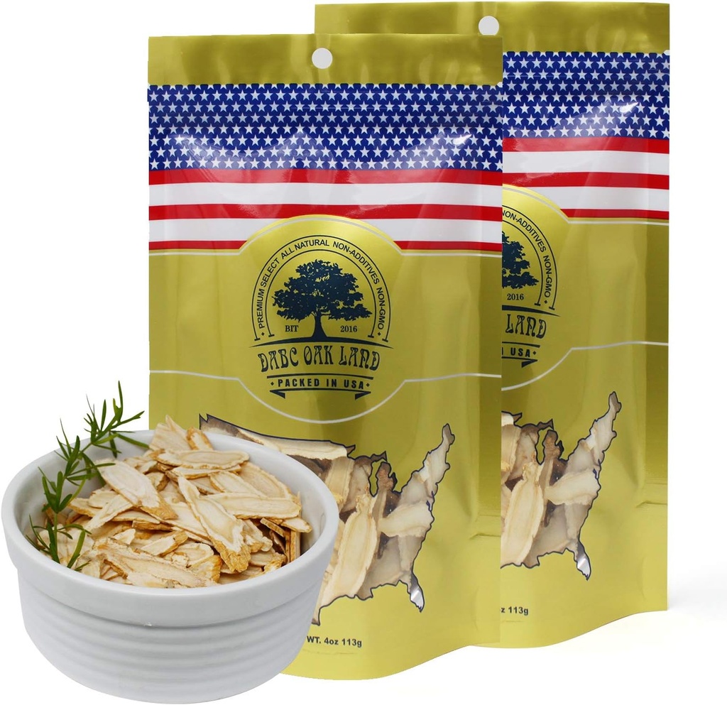 2 Bags American Ginseng Slices din Wisconsin, DOL American Wisconsin Ginseng Slices Root for Tea, Energy for Men Women Health Boots Imunity, Gluten Free, 