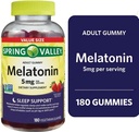 Valley Melatonin Gummies, Non OMG, Aromă de căpșuni, 5 mg, 180 Count