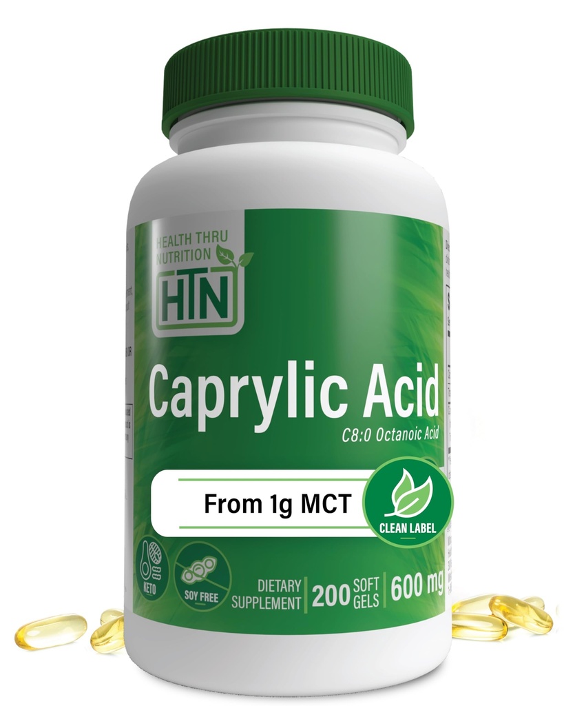Sănătate Thru Nutrition Caprylic Acid 600mg 200 Softgels 