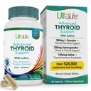 Zilnic tiroida Boost Advanced Formula cu Iod Ashwagandha Vitamina B12 Zinc şi Seleniu pentru Energie Metabolism şi Focus 60 Capsule
