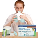 Sistem de irigare nazala electrica, Curatare nas nas Nasal pentru Sinus Adult, Spalare nas, Sistem Nasal cu 50 Pachete saline (Green)