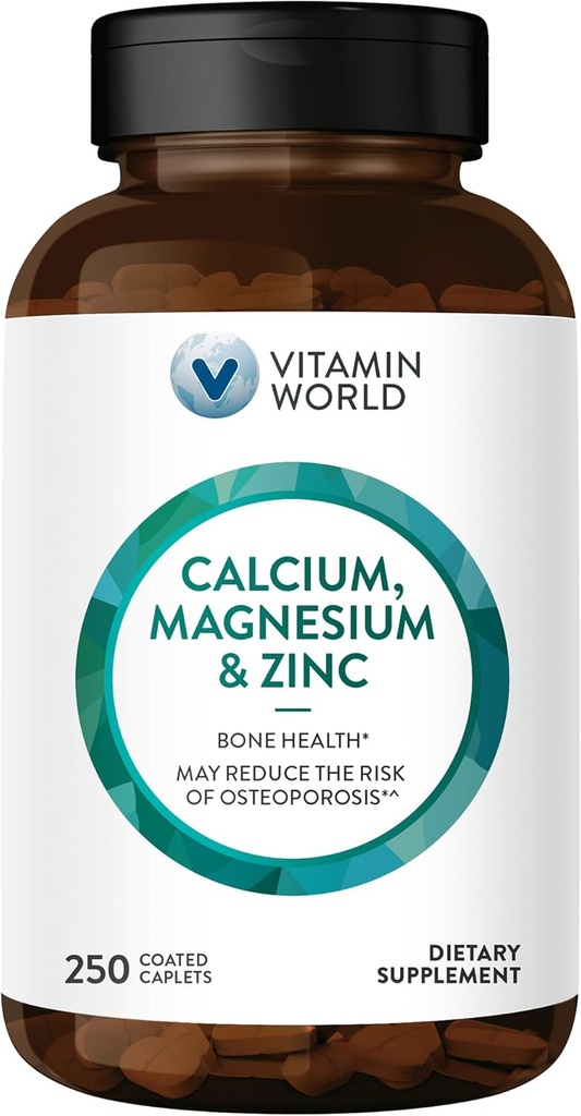 Vitamina World Calciu Magneziu Zinc"Promote Bone Health 250 Caplete acoperite