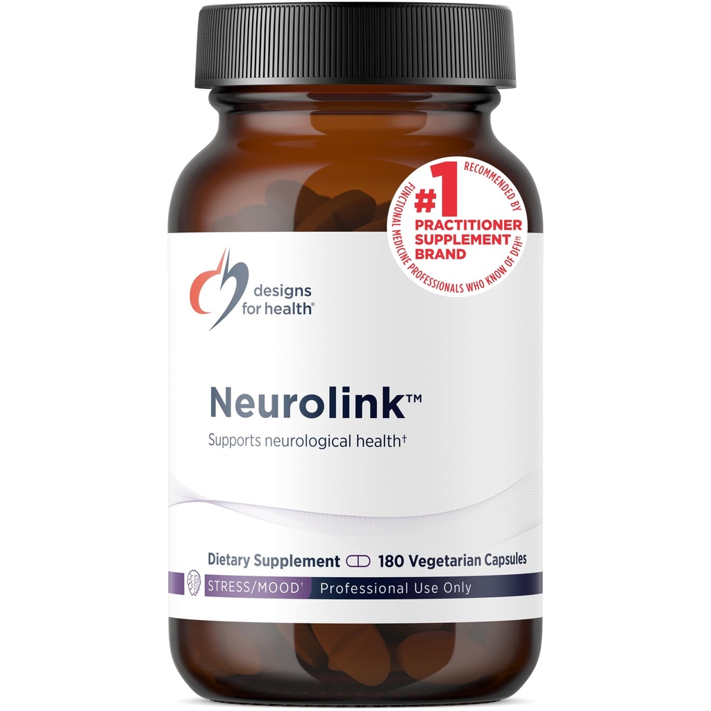 Proiectări pentru Neurolink de sănătate - L-Tyrosine, GABA, 5-HTP, Inositol + Suplimentul taurină - Proiectat pentru a sprijini starea de spirit, neurologic + sănătate cognitivă - non-GMO (180 capsule)
