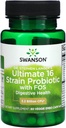 Swanson Dr. Stephen Langer's Formula - Natural Probiotic w/Prebiotic FOS - 16-Strain Supplement Promoving Digestive Support w/ 3.2 Miliarde CFU per capsulă - (60 Veggie Capsule)