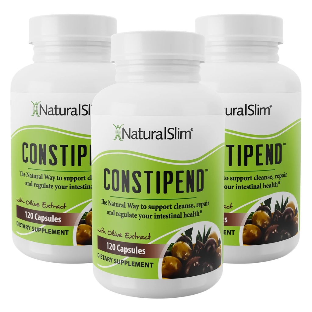 Oxid de magneziu naturalslim - Constipaţie pentru Relief constipaţie, Colon Cleanser & Stool Softens pentru femei şi bărbaţi cu Citrat de magneziu, Aspartate, & Extract de măsline - 120 capsule vegetale 3 ambalaj