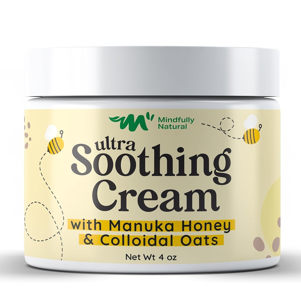 Ultra Soothing Crema de ovăz coloidal cu miere Manuka - Eczema Crema pentru copii si adulti - Steroizi gratuit anti-lantoasa lotiune pentru uscat si mancarimi piele relief cu ingrediente naturale si organice