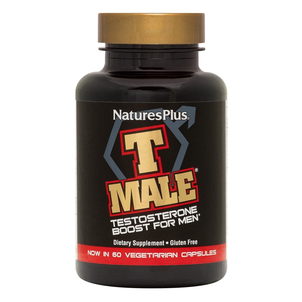NaturesPlus T Bărbat - 60 Capsule vegetariene - Promovează câştigarea şi rezistenţa musculară, îmbunătăţitor de dispoziţie - gluten gratuit - 30 Serviri totale