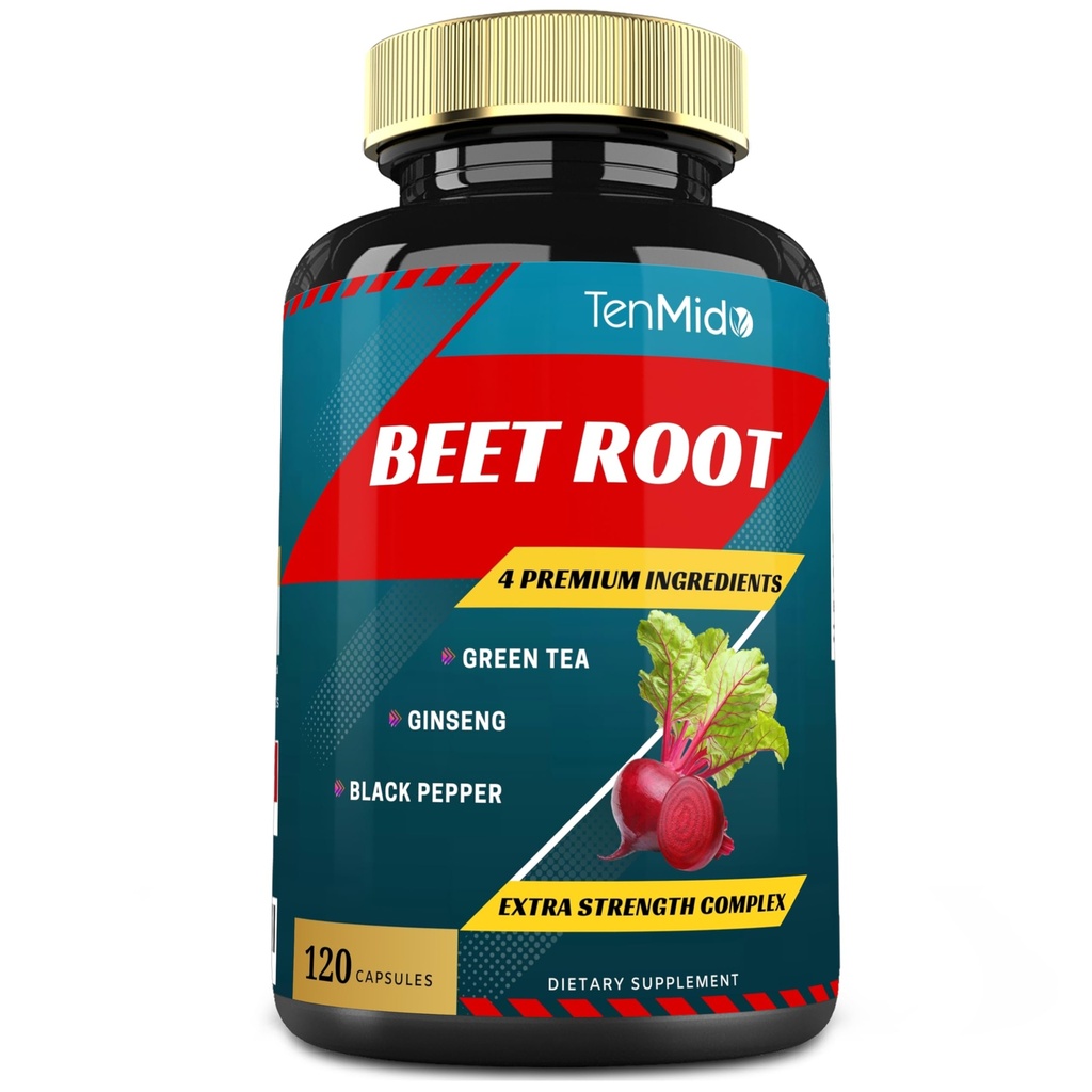 Sfeclă capsule extract rădăcină, 4 luni de aprovizionare şi ceai verde, ginseng, negru Pepper 