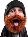 Beard Head Bushy Biker Beard Beanie - Funny Knit Hat și costum barbă fals negru
