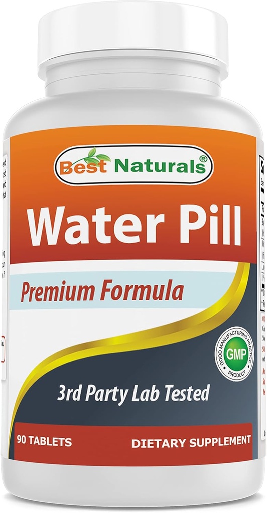 Cel mai bun Pastila de apă Naturale cu Potasiu 90 comprimate - Suportă eliminarea reţinerii apei, de asemenea, numit Diuretic