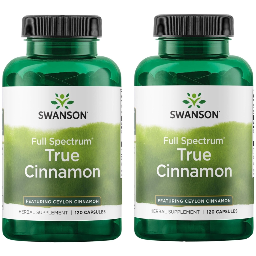 Swanson Full Spectrum True Scorțișoară - Supliment vegetal - (120 capsule, 300mg fiecare) 2 ambalaj