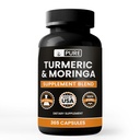 Turmeric & Moringa (365 capsule) No Magneziu or Rice Fillers, Always Pure, Lab Verified