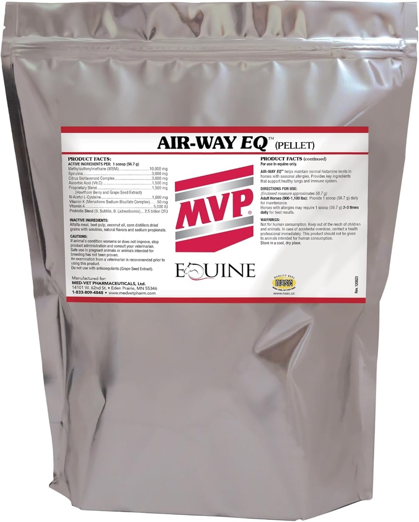 MVP Air-Way EQ (10lb) Susţine funcţia pulmonară sănătoasă şi sprijinul alergiilor sezoniere la cai
