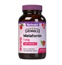 Bluebonnet Nutrition EarthSweet Melatonin 1 mg Rapid-Acțiune rapida relaxare pe timp de noapte și suport somn odihnitor - Ajutor pentru somn - Gluten-Free, Vegan - Aroma de zmeură - 120 comprimate masticabile