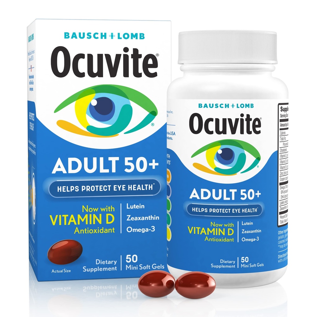Bausch & Lomb Ocuvite Adult 50+ Vitamină & Softgels 50 ea (Pachet de 12)